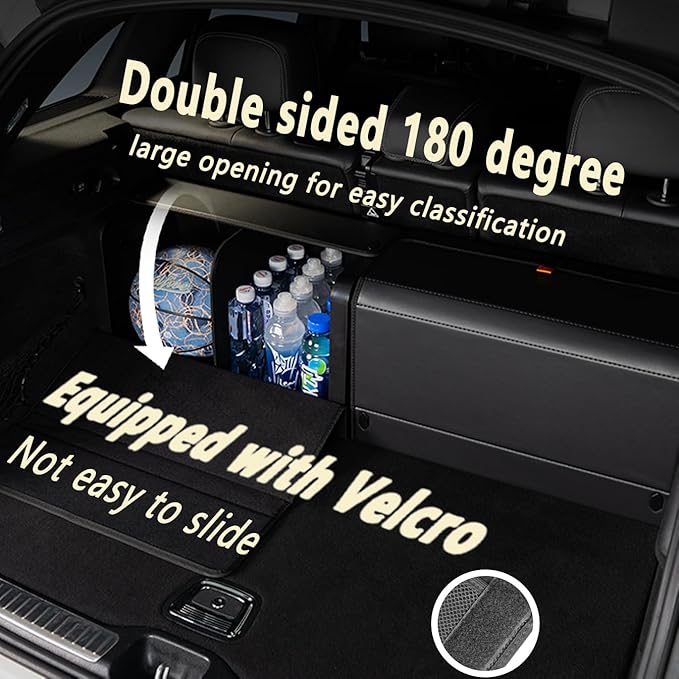 GMQ Trunk Organizers for Car,Car Organizers and Storage for SUV,Magnetic Lid with Collapsible Storage, Large Capacity for SUV,