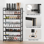 Shoe Rack, 8-Tier Metal Shoe Organizer, Tall Shoe Rack for Closet,entryway,Garage, with Adjustable Flat or Angled Shelves, 32