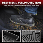 LASFIT Floor Mats & Trunk Mat for Honda CR-V 2017-2022 (NOT for Hybrid), All Weather Protection TPE Floor Liners 1st & 2nd Row & Cargo Mat Full Set, Black