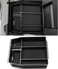 Center Console Organizer Tray for Ford F150 2021 2022 2023 2024 Accessories Interior Secondary Storage Armrest Box Insert Hidden Cubby Drawer (Full Console w/Bucket Seats ONLY) (Black Trim)