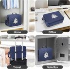 BALEINE Fireproof Document Box with Lock, Portable Fireproof Document Bag Waterproof Fire Proof File Boxes for Documents, Fil