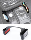 Savadicar GT-2 Shifter Storage Box with Microfibers, American Flag Gear Shift Tray, Center Console Organizer for 2018-2025 Jeep Wrangler JL JLU 4XE & Gladiator JT, Interior Accessories, Black,1 PC