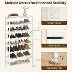 YATINEY 8 Tier Shoe Rack, Shoe Storage Organizer, Large Capacity Shoe Shelf Holds 32 Pairs of Shoes, Sturdy and Stable, for E