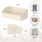 Homsorout Storage Bins for Shelves - Large Trapezoid Closet Shelf Organizer, Fabric Organization Bins with Handles, Storage B