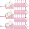 Sweetude 48 Sets Leather Luggage Tag Bulk and So The Adventure Begins Luggage Tags with Name Card for Wedding Bridal Shower B