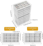 ProCase Earring Holder Organizer Jewelry Box with 10 Drawers, Acrylic Clear Earring Case with Adjustable Velvet Trays for Wom