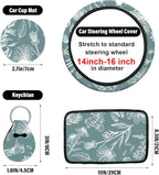 10 PCE Mushrooms Car Steering Wheel Cover for Women Center Console Armrest Pad Headrest Seat Belt Cover Car Accessories for Women Interior.(Snowflake Leaf)