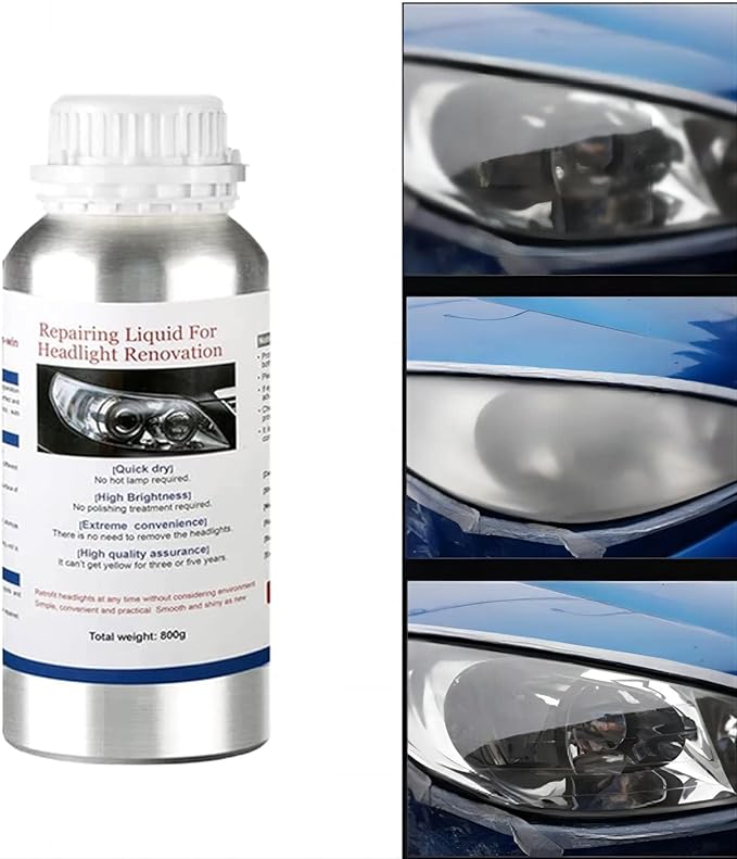 800g Car Headlight Scratch Repair Liquid,Polymer Car Headlight Liquid,Polishing Tool for,Restore and Repair Dull Yellow Headl