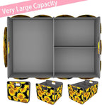 Homeve Trunk Organizer, Car Storage, Reinforced Handles, Collapsible Multi-Compartment, Foldable, Waterproof, Sturdy, 600D Oxford Polyester For Car, SUV, Mini-Van, Sunflower, 2 Compart