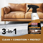 Weiman Leather Cleaner & Conditioner - Cleans, Restores & Protects Leather, UV Protection Prevent Cracking & Fading, For Car 