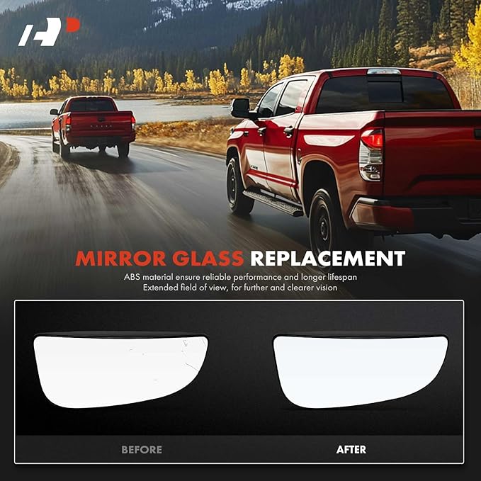 A-Premium 2Pcs Driver and Passenger Side Lower Non-Heated Mirror Glass with Backing Plate Compatible with 2009-2024 Dodge Ram 1500 2500 3500 - Towing Mirror Convex, Replace # 68067731AA, 68067730AA