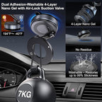 Vacuum Magnetic Car Phone Holder for Magsafe, Hands-Free 360° Adjustable Suction Cup Phone Mount for Car/Gym/Mirror/Smooth Surface, Compatible with iPhone & Android (Space Grey)
