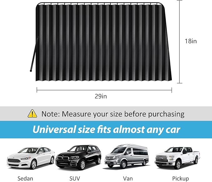 XCBYT Car Window Shades - 2 Pack Car Privacy Curtain 99% Block Light Magnetic Sun Shade for Baby Privacy Protection Keep Cool in Summer Insulate Heat and UV for Sleep Camping Breastfeeding