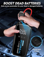 Sharmeal 22-in-1 9000A Jump Starter, 24000mAh Car Booster Pack with 80W AC Outlet & PD 35W Super Fast Charging, 12V Jump