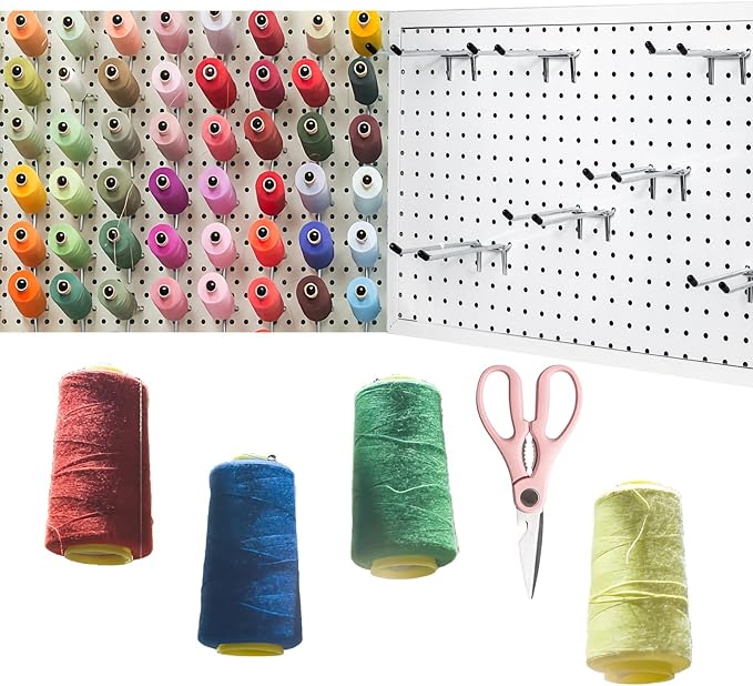 15 Pcs Double Pegboard Hooks 4 Inch, Heavy Duty Peg Board Hooks with Black Rubber Tipped, Pegboard Accessories Fit 1/4' Board