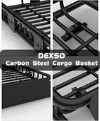 DEXSO 46" x 36" Universal Roof Rack Carrier Basket, 200 Lbs Capacity Roof Cargo Basket with Extension Luggage Holder Basket Heavy Duty for SUVs, Trucks, Vehicles