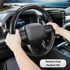 Steering Wheel Cover for Ford F150 2021-2025/ F-150 Lightning 2022-2025/ F250 F350 F450 F550 2023-2025/ Ford Expedition 2022-2024 Car Steering Wheel Cover Protector Accessories for Ford(Glossy Black)