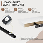55 Inch Floating Shelves, 8 Inch Deep Floating Shelves for Wall, Hanging Shelf with Invisible Brackets, Deep Shelves for Bath