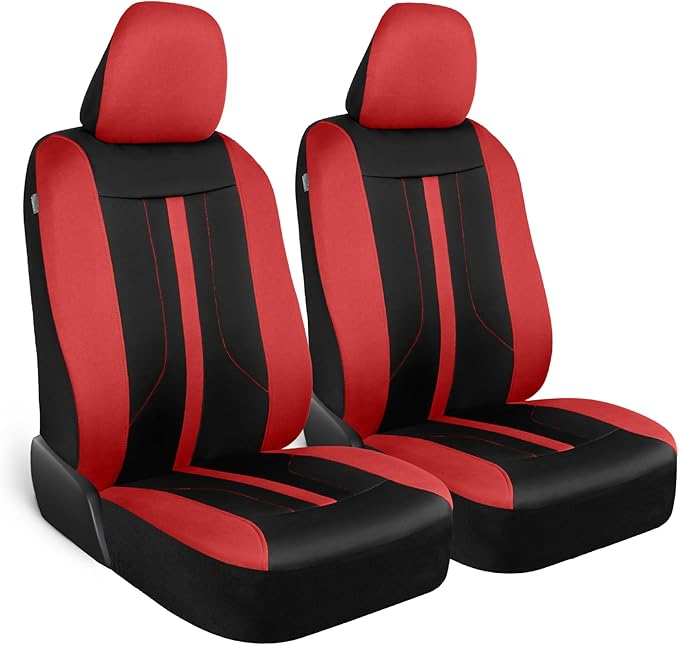 Motor Trend Red Cloth Car Seat Covers for Front Seats – Premium Automotive Bucket Seat Covers, Made for Vehicles with Removab