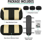 FH Group Automotive Car Seat Covers Rear Set Premium 3D Air Mesh Seat Covers, Airbag Compatible and Split Bench Cover Univers