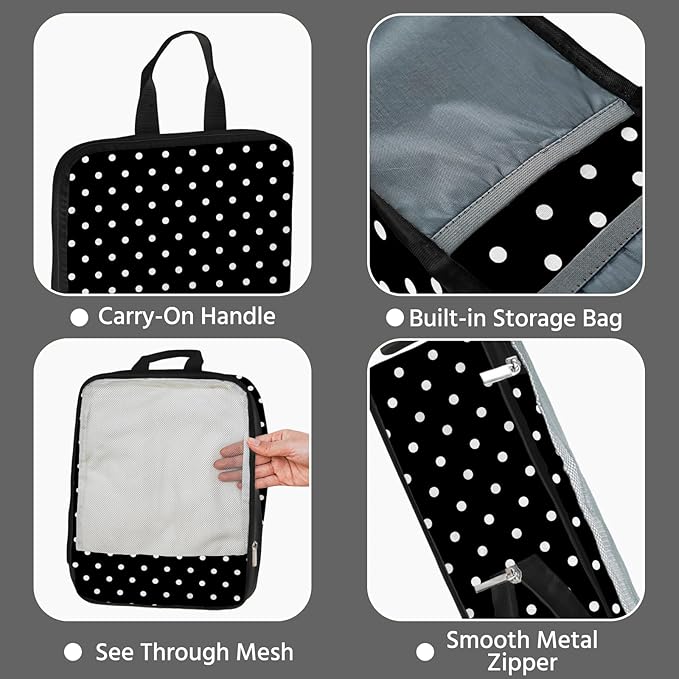 7 Pcs Compression Packing Cubes for Travel, Waterproof Suitcase Luggage Backpack Organizer with Toiletry Bag Travel Essential