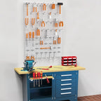 WALMANN 96 PCS Metal Pegboard with Pegboard Hooks, Garage Wall Tools Storage Pegboard for Garage, Workbench, Peg Boards, Tool
