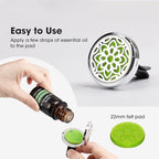 ttstar Car Diffuser Vent Clip - 30mm Aromatherapy Essential Oil, 3 Car Air Fresheners Vent Clips with 36 Refill Pads and 5 Es