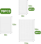 [2025 Upgraded]Moretoes Vacuum Sealer Bags, 30 Gallon 11"x 16"and 70 Quart 8"x 12"and 50Pint 6"x 10"Food Saver Bags BPA Free,