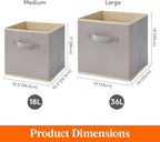 Lifewit Storage Cubes, Foldable Decorative Fabric Storage Baskets for Organizing Home Organizers with Handles for Shelves, Cl