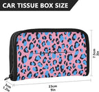 Car Tissue Holder Car Visor Organizer Tissue Box Holder for Car Sun Visor Organizer with Car Vehicle Accessories Essentials Interior for Women Men Pink Leopard Pattern