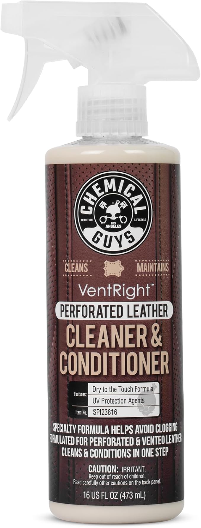 Chemical Guys VentRight Perforated Leather Cleaner and Conditioner Deep Cleaning Leather Cleaner for Ventilated Seats with Ad