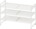 Simple Houseware 3-Tier Stackable Metal Panel Shoes Rack, White