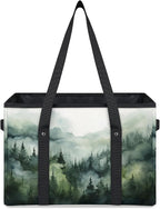 Reusable Grocery Bags Heavy Duty Shopping Bags Foldable Large Tote Bags with Long Handles & Hard Bottom