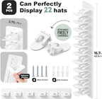 2 Pack Hat Organizer for Baseball Caps, Detachable DIY Hat Rack for Wall Hat Holder Hold up to 22 Hats, Baseball Cap Organize