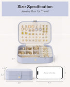 Vlando Travel Jewelry Case for Women Girls Mothers, PU Leather Portable Small Jewelry Box for Rings, Necklaces, Bracelets, Ea