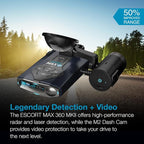 Escort MAX 360 MKII Radar and Laser Detector & Escort M2 Smart Dash Cam Bundle - 1080P Full HD Video, Extreme Range, False-Al