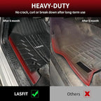 LASFIT Floor Mats for Ram 1500/2500/3500 Crew Cab 2013-2018 Front, for Ram 1500 Classic Crew Cab 2019-2024 All Weather TPE Custom Fit Car Mats Truck Front Liners 1st Row Only, Black