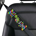 I Don't Obsess Seat Belt Autism Awareness Seat Belt Cover for Kid Family Special Need Autistic Medical Alert Car Cushion Cover Support Autism Gift Personalized Name 48