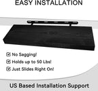 BGMG Wood Floating Shelves for Wall 30 inch Set of 2,Black Floating Shelves,Solid Wood Wall Mount Shelves for Bathroom Living