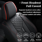 Coverado Front Seat Covers, 2 Pack Waterproof Seat Covers for Cars, Luxury Leather Seat Cushions, Front and Rear Seat Protect