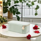 VLANDO Travel Jewelry Box Organizer – Portable PU Leather Jewelry Case with 6/8/12 Zippered Pouches, Compact Storage for Earr
