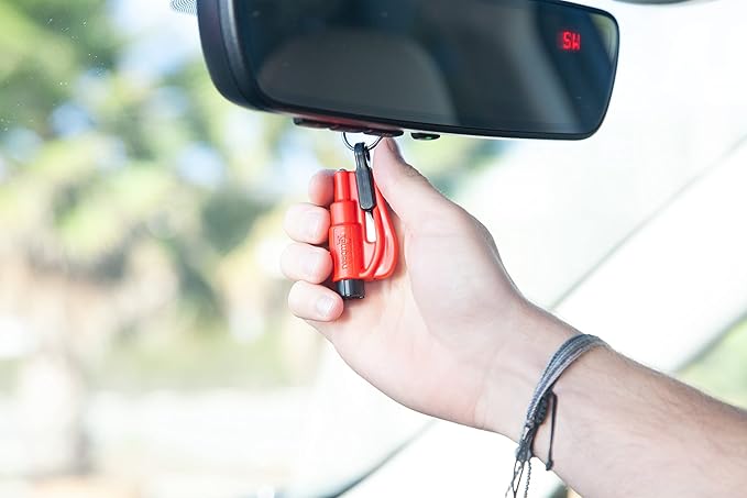 resqme Pack of 50 The Original Emergency Keychain Car Escape Tool, 2-in-1 Seatbelt Cutter and Window Breaker, Made in USA, Ye