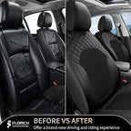 FLORICH Automotive Seat Covers Front Seat Cover Leather & Mesh Car Seat Cover Breathable Cars Seats Protector Cushion Car Int