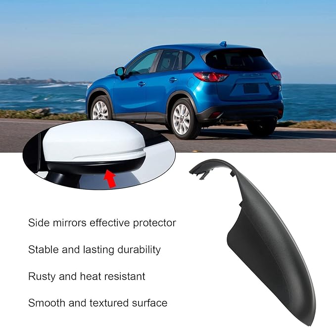 Aramox Car Rear View Mirror, Side Rear View Mirror Cover Rearview Mirror Moulding Trim Replacement for CX‑5 (Left)