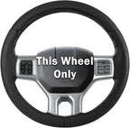 Steering Wheel Cover for Ram 1500, Car Steering Wheel Cover for Dodge Ram 1500 (2012-2018) 1500 Classic(2019-2023) 2500(2012-2018) 3500(2012-2018) 5500(2012-2018), Perforated Black