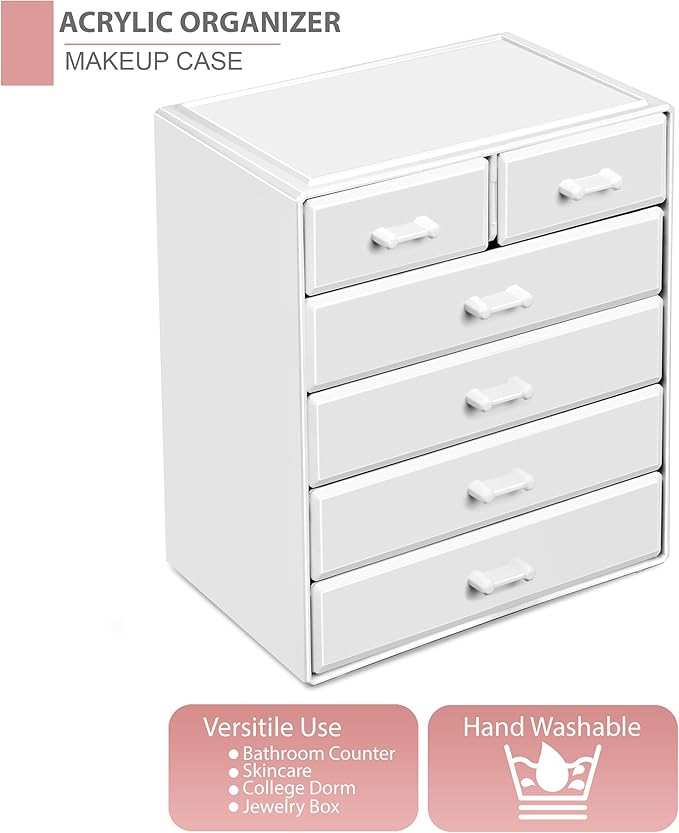 Sorbus Acrylic Makeup Organizer - Organization and Storage Case for Cosmetics Make Up & Jewelry - Large Makeup Organizer for 