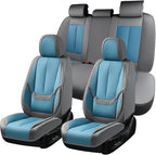 Coverado Seat Covers, Car Seat Covers Full Set, Leather Seat Covers for Cars, Car Seat Protector, Gray Car Seat Covers Front 