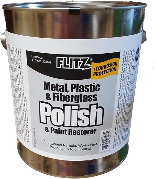 Flitz Metal Polish Paste - 1 Gal of USA-Made Polish for Solid Chrome, Stainless Steel, Aluminum - Non-Abrasive for Light Oxidation - Requires Manual Buffing - Not for Plated/Coated Surfaces (1 Pack)