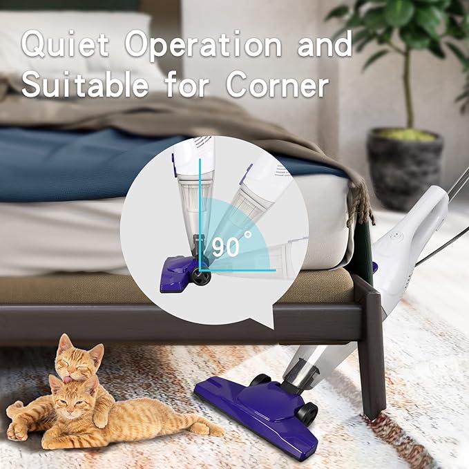Intercleaner Corded Vacuum Cleaner, 15KPa Powerful Suction with 400W Motor, 12 in 1 Lightweight Bagless Stick Vac with Handhe