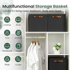 FinishingBo 6-Pack Storage Cubes with Handles & Label Holders Basket, Closet Cube Home Organizer Bins(Black, 13 x 13 x 13 inc